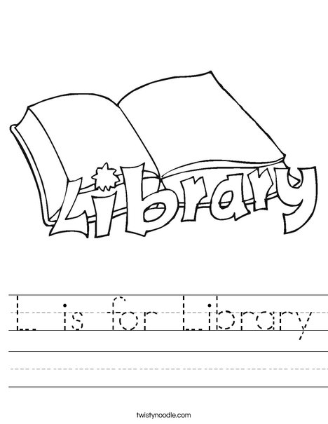 L is for Library Worksheet - Twisty Noodle image regarding Work Sheet Library called L is for Library Worksheet - Twisty Noodle